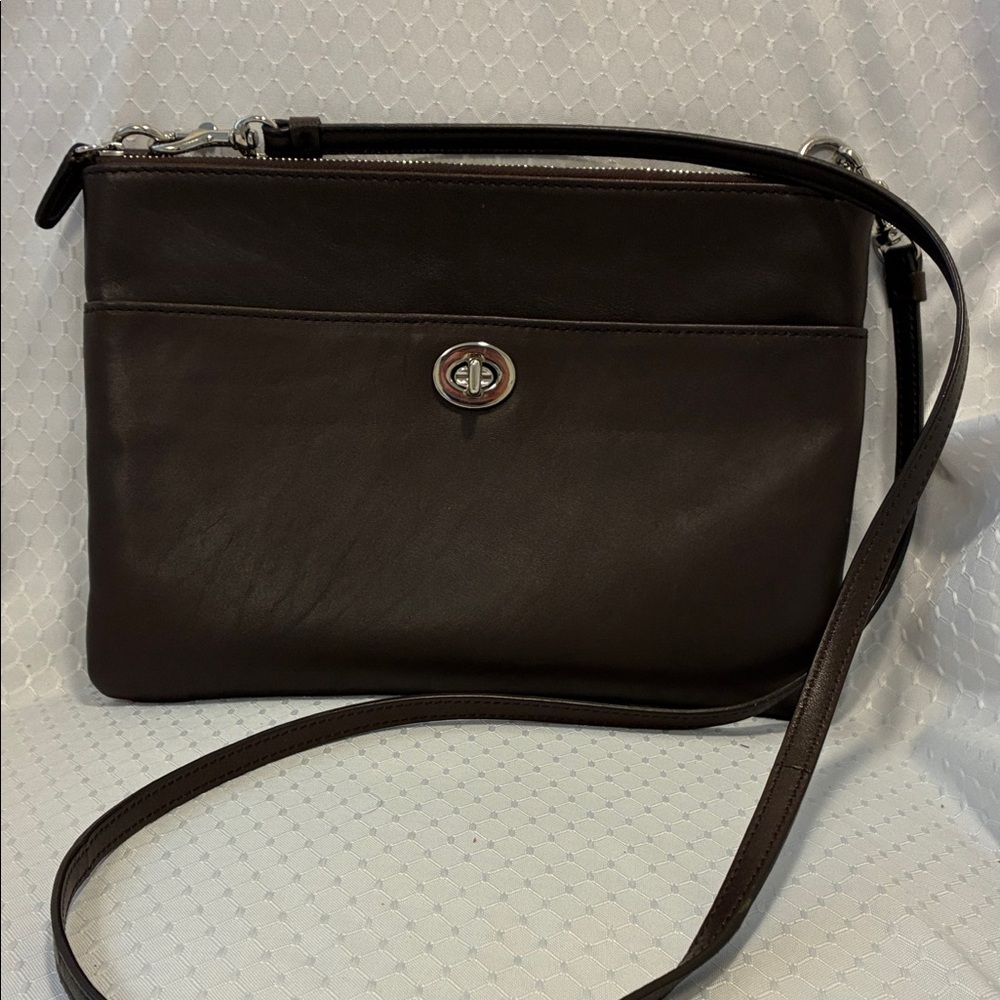 Coach Legacy Turnlock Crossbody In Chocolate Brown - Picture 1 of 10